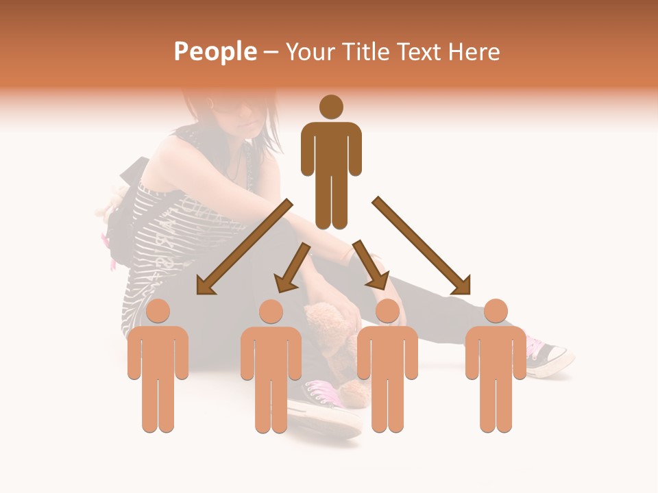 A Woman Sitting On The Floor With A Teddy Bear PowerPoint Template