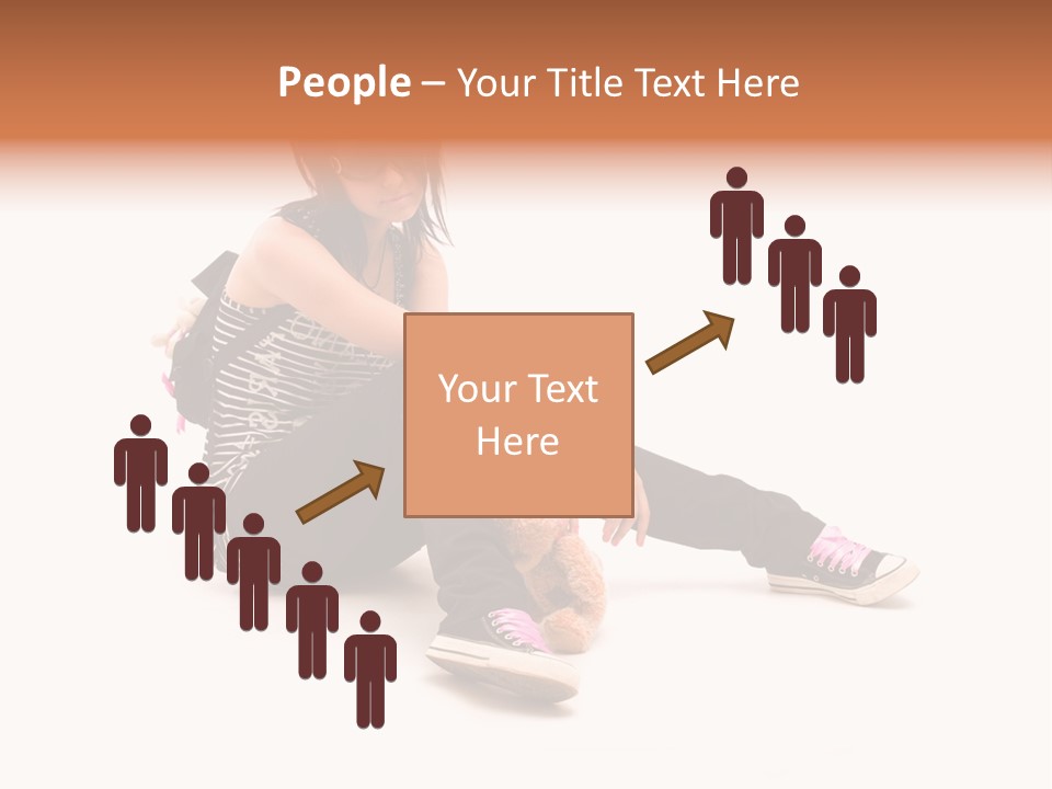 A Woman Sitting On The Floor With A Teddy Bear PowerPoint Template