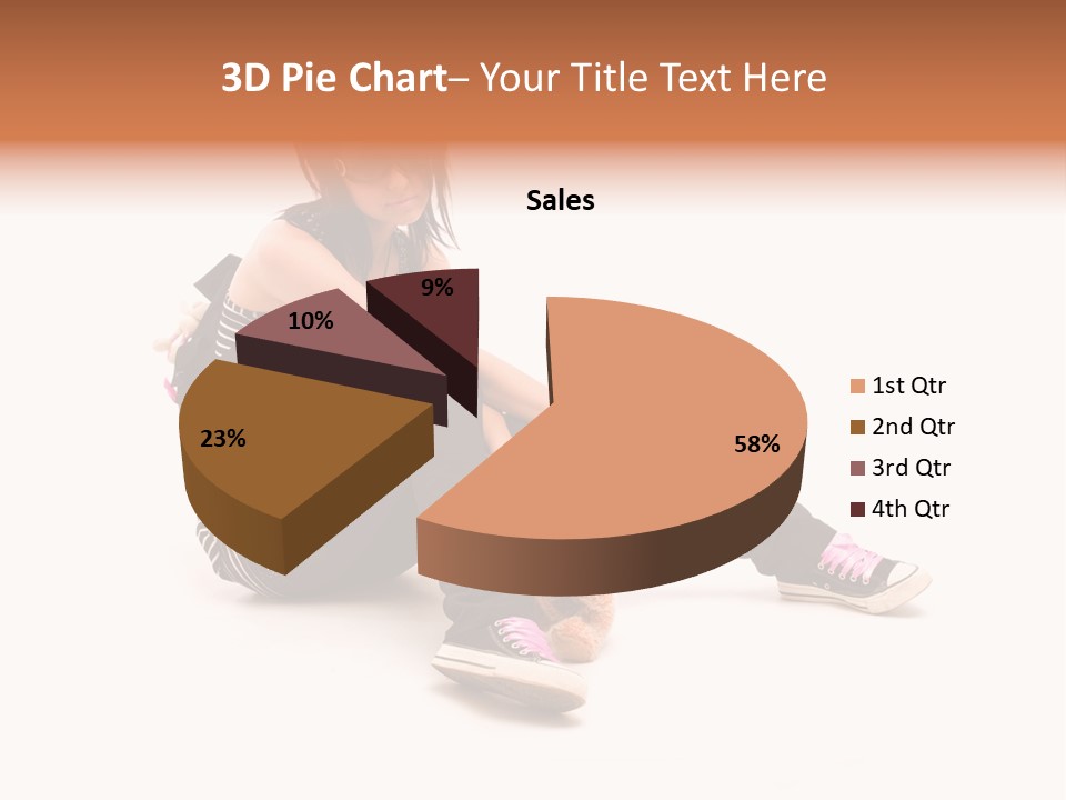 A Woman Sitting On The Floor With A Teddy Bear PowerPoint Template