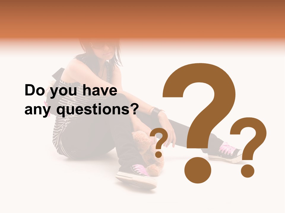 A Woman Sitting On The Floor With A Teddy Bear PowerPoint Template