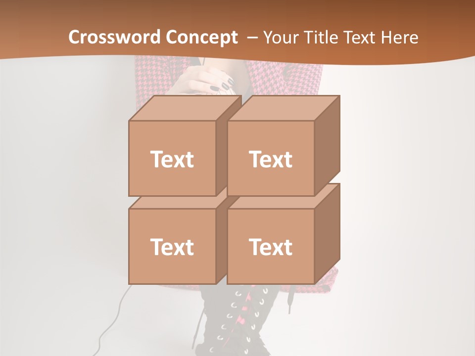 A Woman With Headphones Is Sitting On The Floor PowerPoint Template