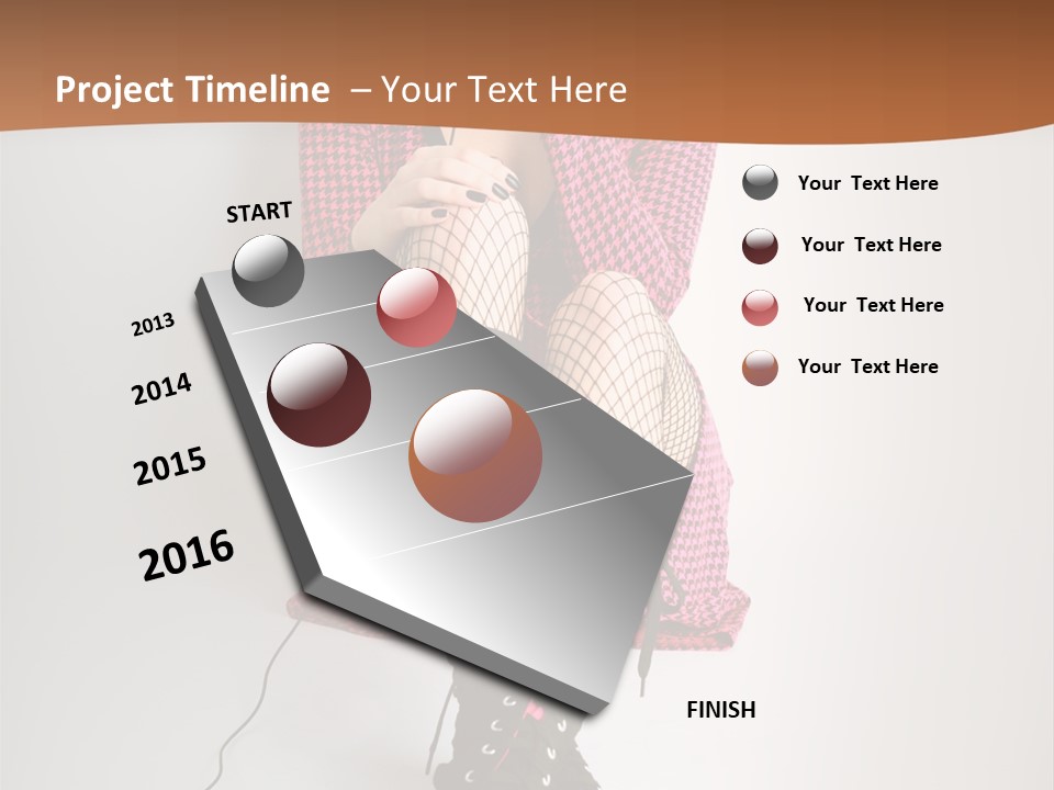 A Woman With Headphones Is Sitting On The Floor PowerPoint Template