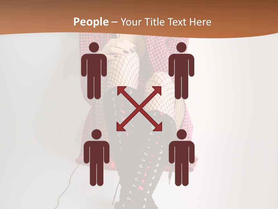 A Woman With Headphones Is Sitting On The Floor PowerPoint Template