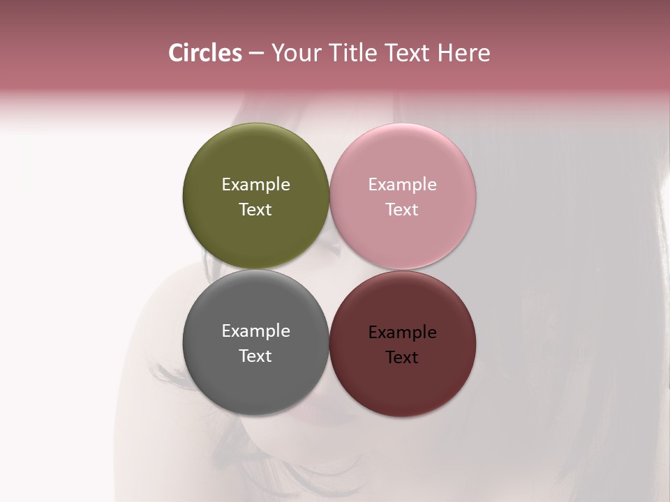 A Woman With Black Hair And Pink Lipstick PowerPoint Template