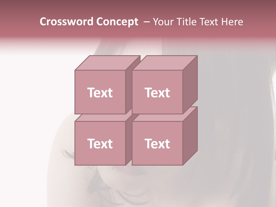 A Woman With Black Hair And Pink Lipstick PowerPoint Template