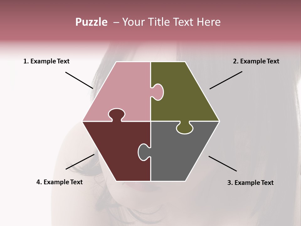 A Woman With Black Hair And Pink Lipstick PowerPoint Template