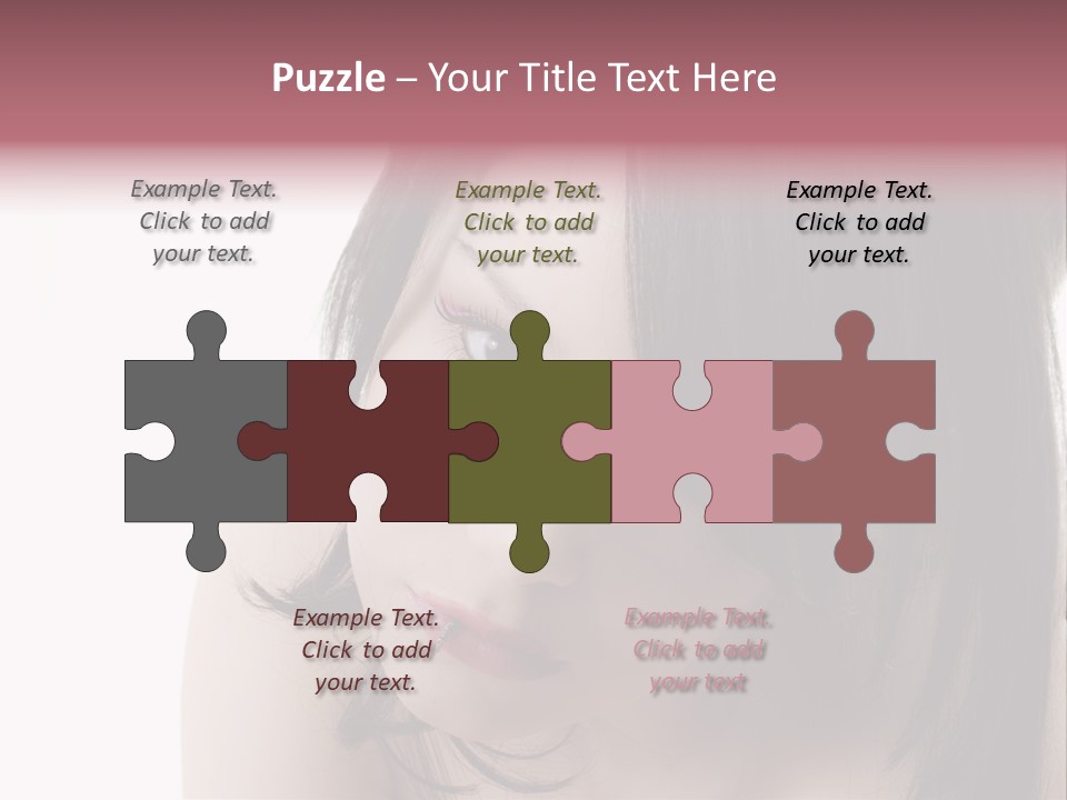 A Woman With Black Hair And Pink Lipstick PowerPoint Template