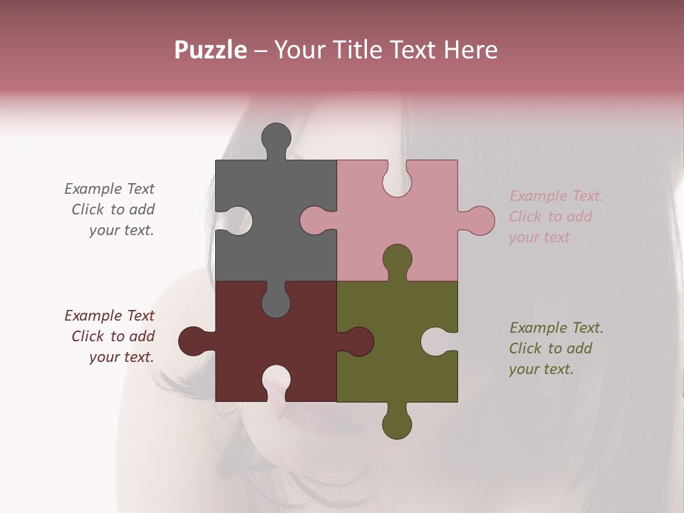 A Woman With Black Hair And Pink Lipstick PowerPoint Template