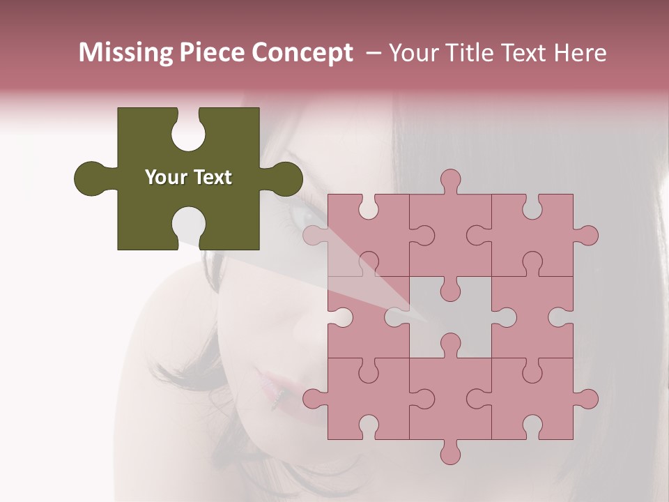 A Woman With Black Hair And Pink Lipstick PowerPoint Template