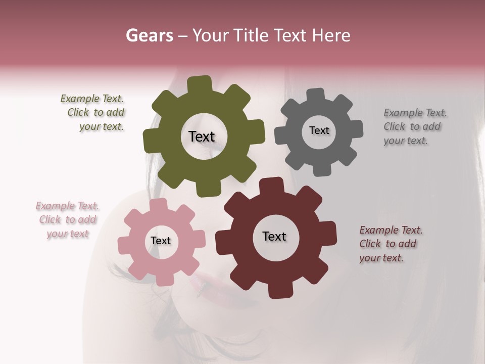 A Woman With Black Hair And Pink Lipstick PowerPoint Template