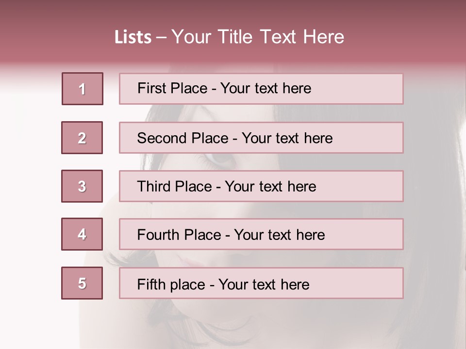 A Woman With Black Hair And Pink Lipstick PowerPoint Template