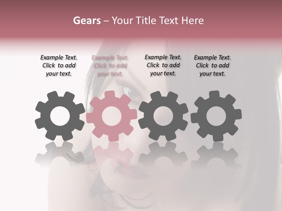 A Woman With Black Hair And Pink Lipstick PowerPoint Template