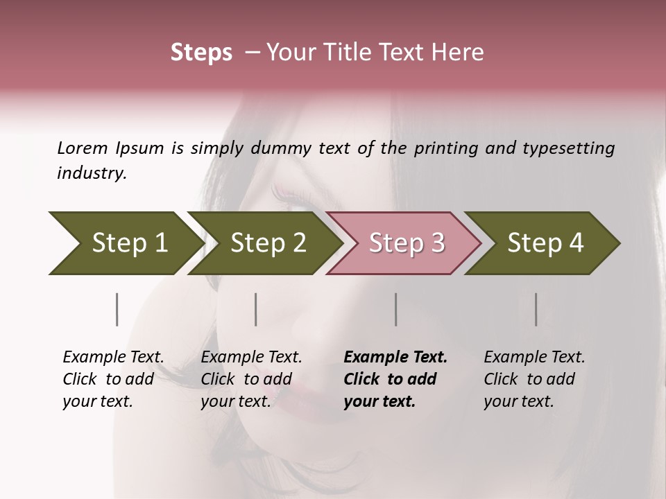 A Woman With Black Hair And Pink Lipstick PowerPoint Template