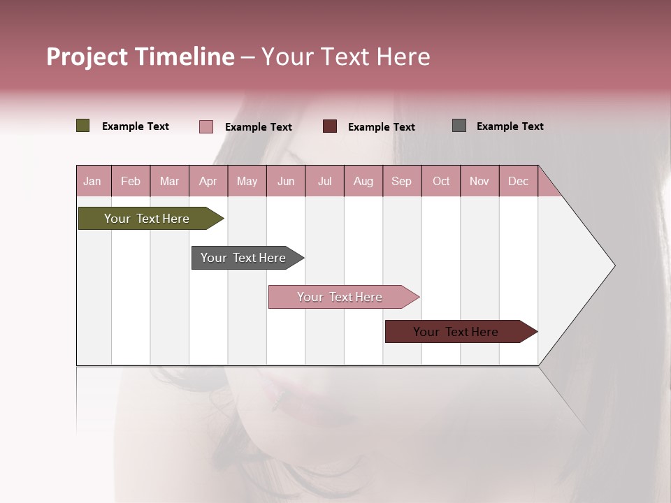 A Woman With Black Hair And Pink Lipstick PowerPoint Template