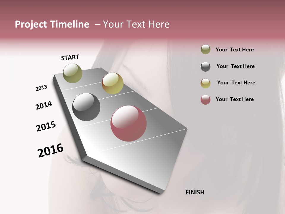 A Woman With Black Hair And Pink Lipstick PowerPoint Template
