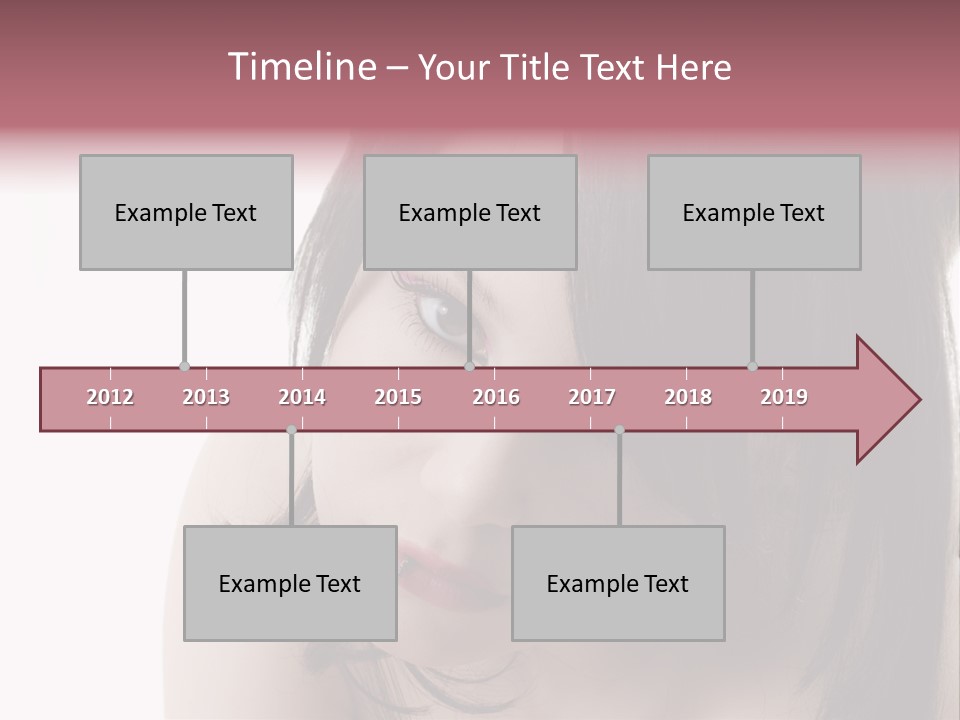 A Woman With Black Hair And Pink Lipstick PowerPoint Template