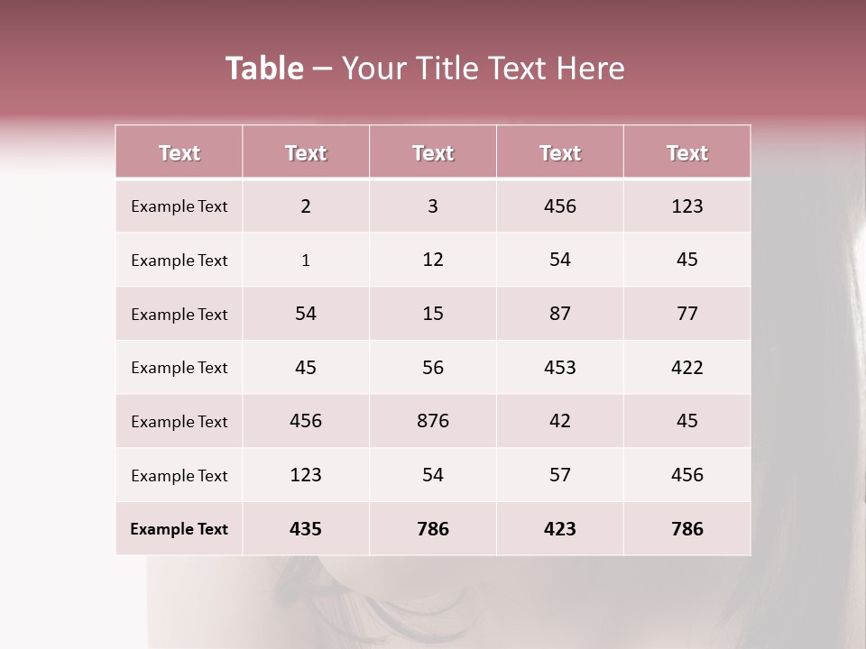 A Woman With Black Hair And Pink Lipstick PowerPoint Template