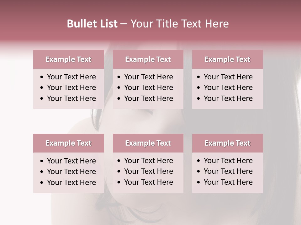 A Woman With Black Hair And Pink Lipstick PowerPoint Template