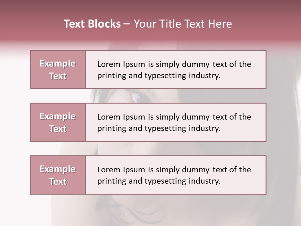 A Woman With Black Hair And Pink Lipstick PowerPoint Template