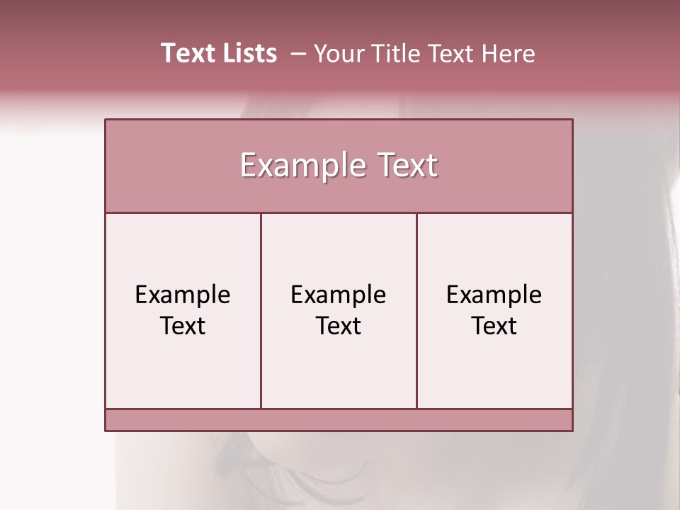 A Woman With Black Hair And Pink Lipstick PowerPoint Template