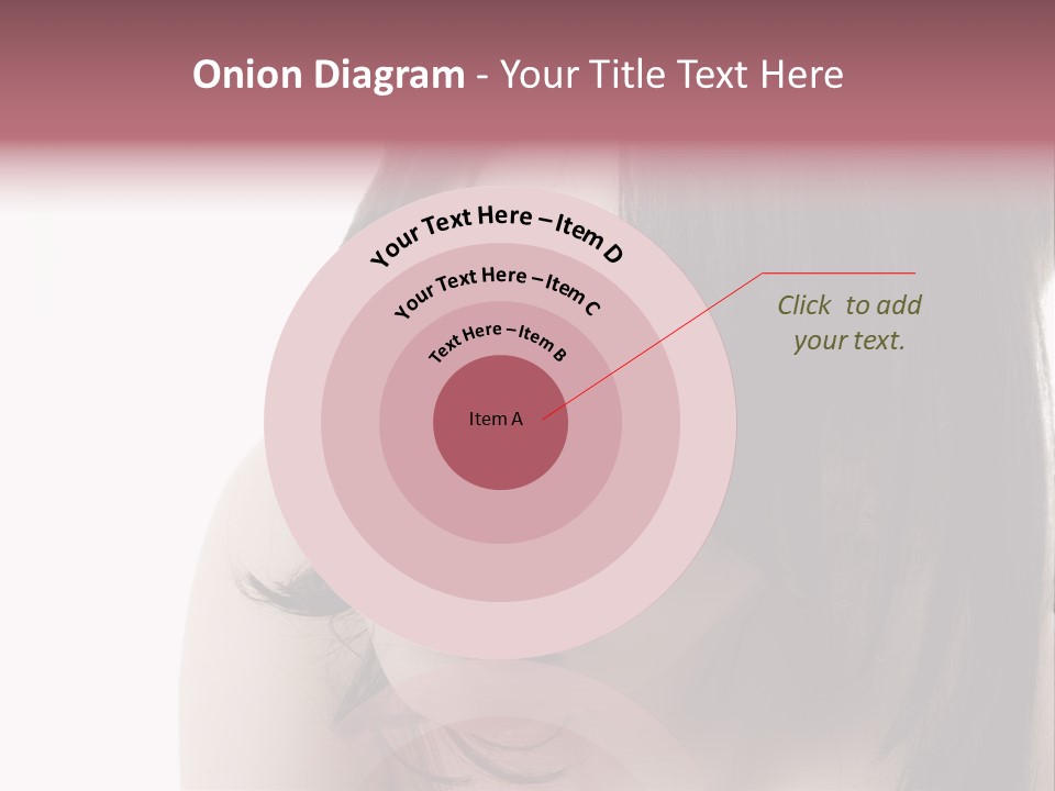 A Woman With Black Hair And Pink Lipstick PowerPoint Template