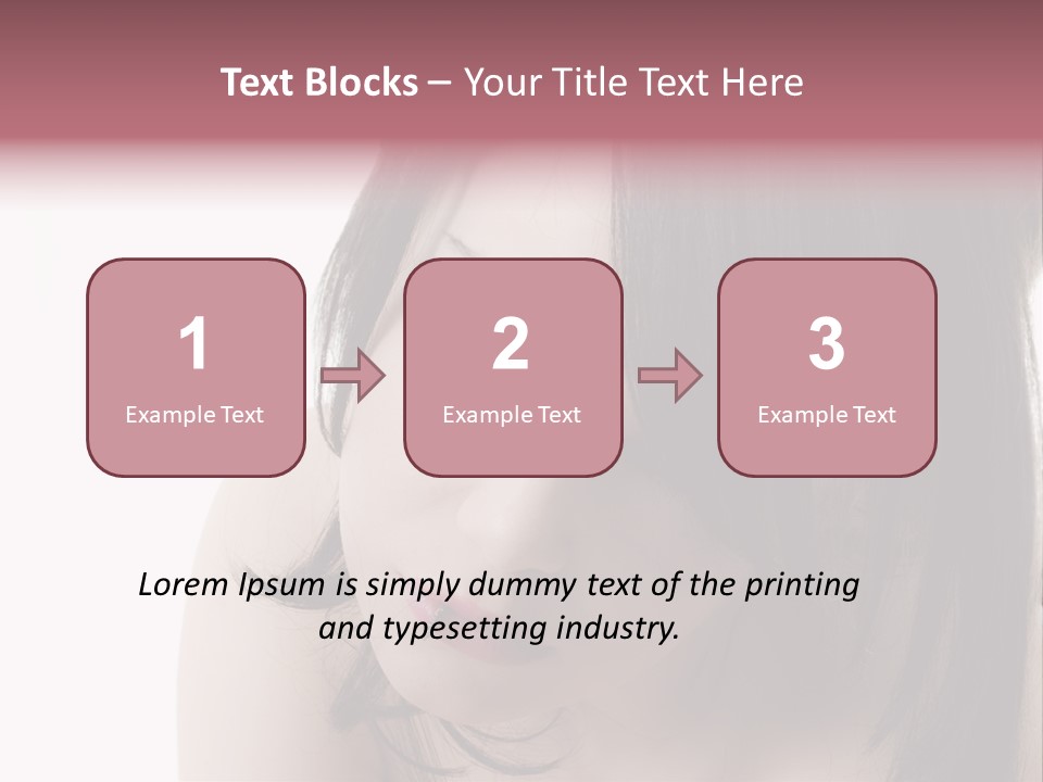 A Woman With Black Hair And Pink Lipstick PowerPoint Template