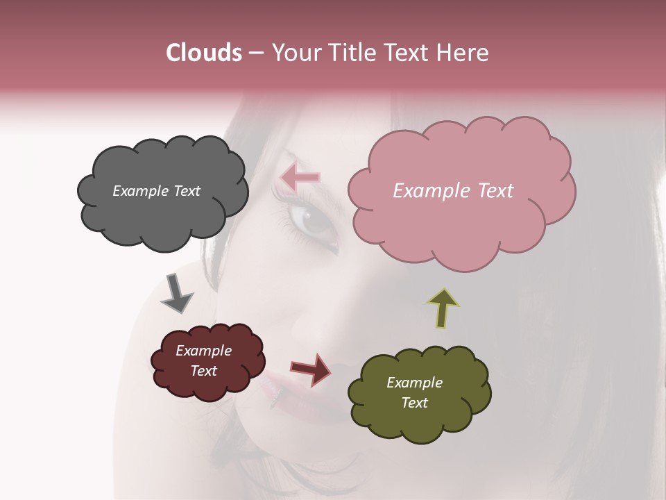 A Woman With Black Hair And Pink Lipstick PowerPoint Template