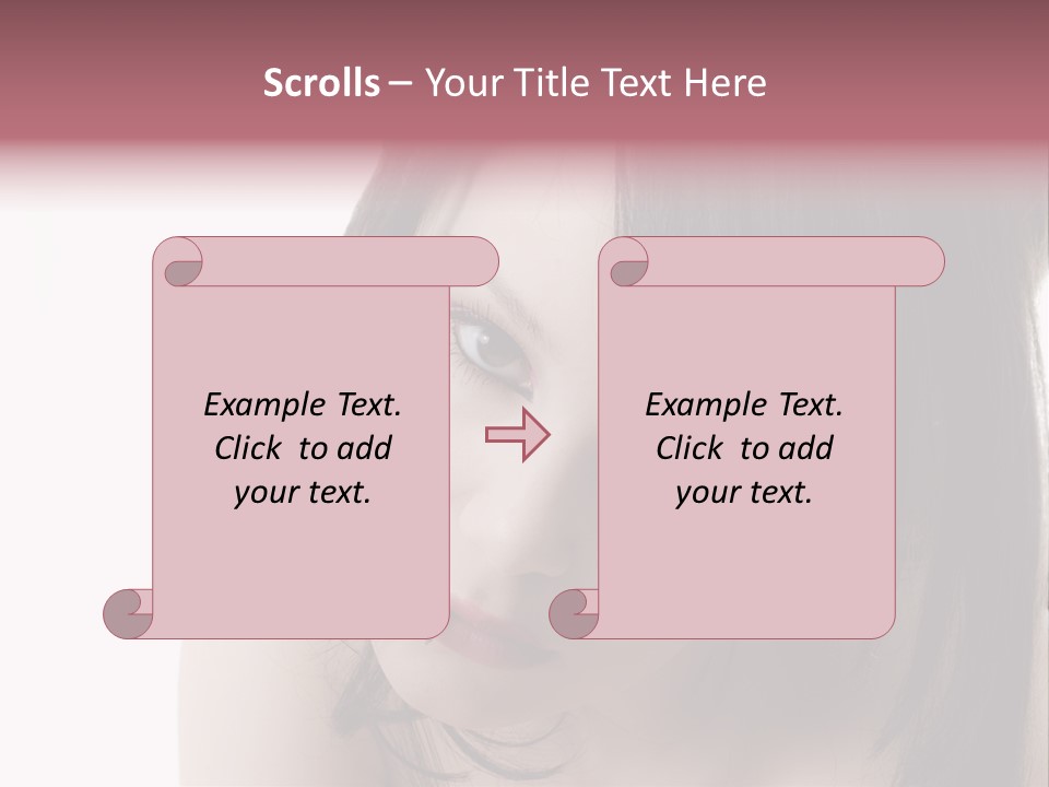 A Woman With Black Hair And Pink Lipstick PowerPoint Template