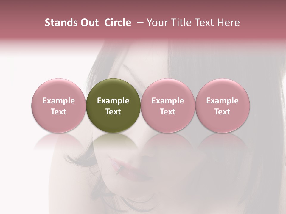 A Woman With Black Hair And Pink Lipstick PowerPoint Template