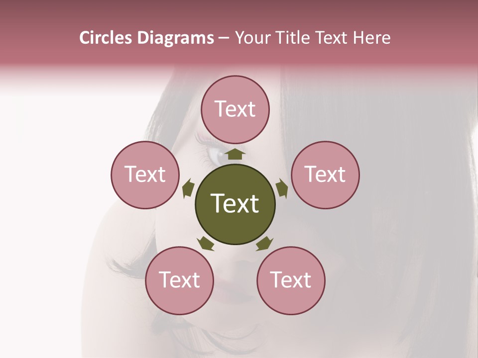 A Woman With Black Hair And Pink Lipstick PowerPoint Template