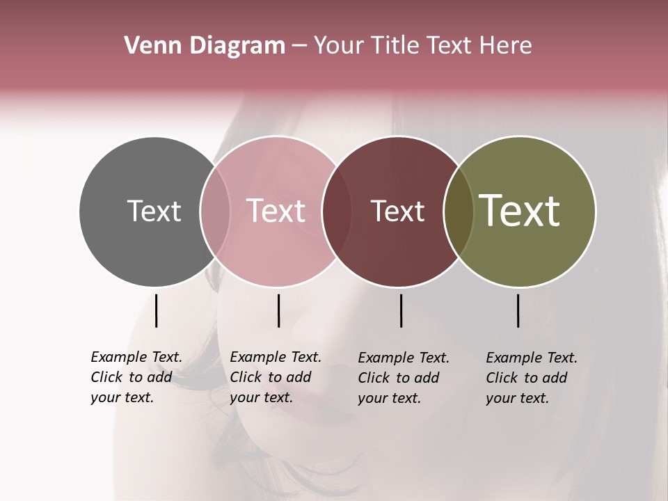 A Woman With Black Hair And Pink Lipstick PowerPoint Template