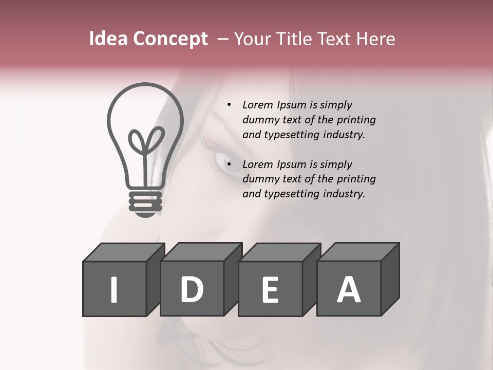 A Woman With Black Hair And Pink Lipstick PowerPoint Template