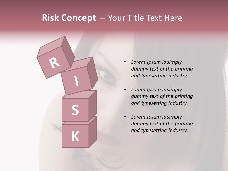 A Woman With Black Hair And Pink Lipstick PowerPoint Template
