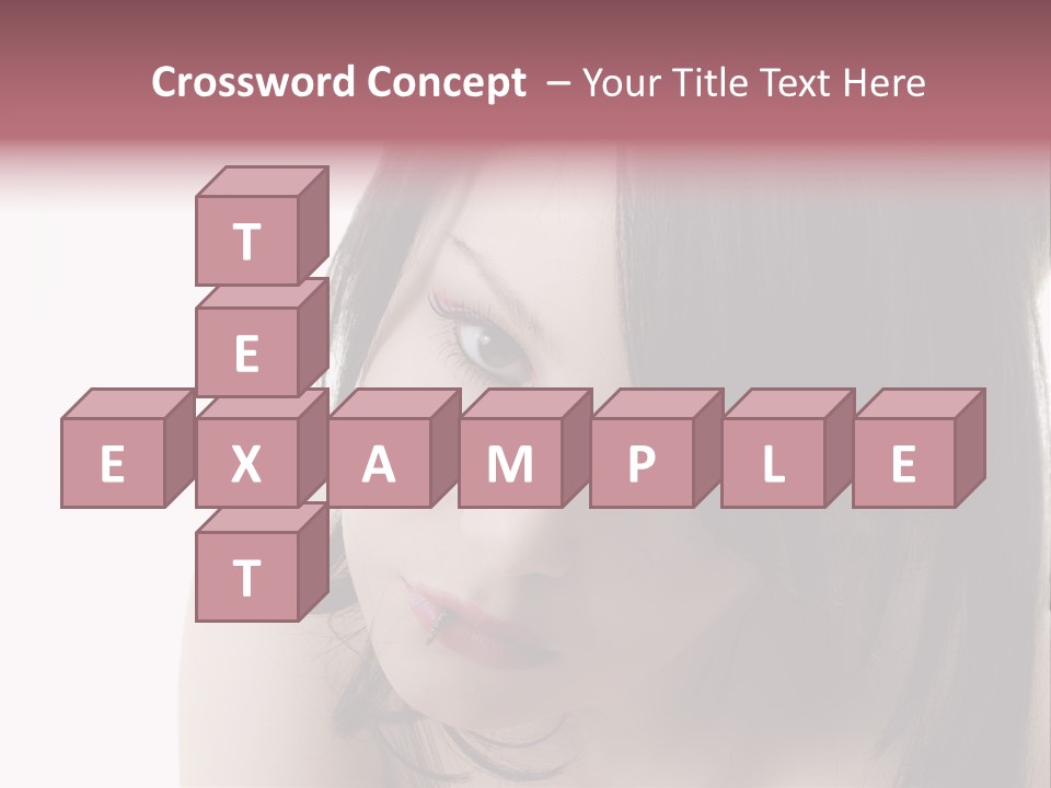 A Woman With Black Hair And Pink Lipstick PowerPoint Template