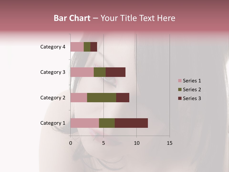 A Woman With Black Hair And Pink Lipstick PowerPoint Template