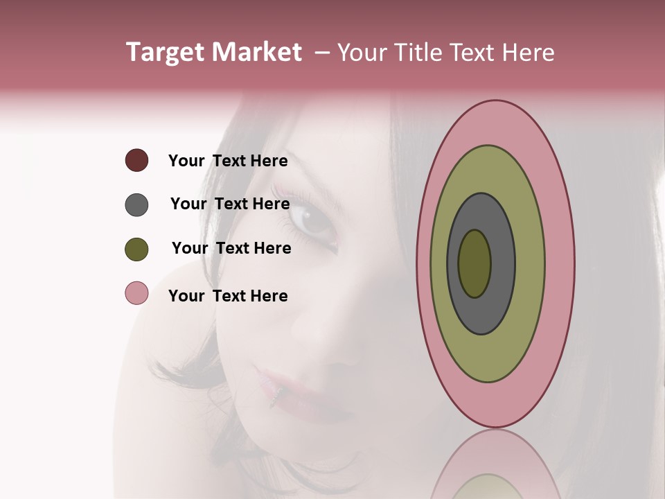 A Woman With Black Hair And Pink Lipstick PowerPoint Template