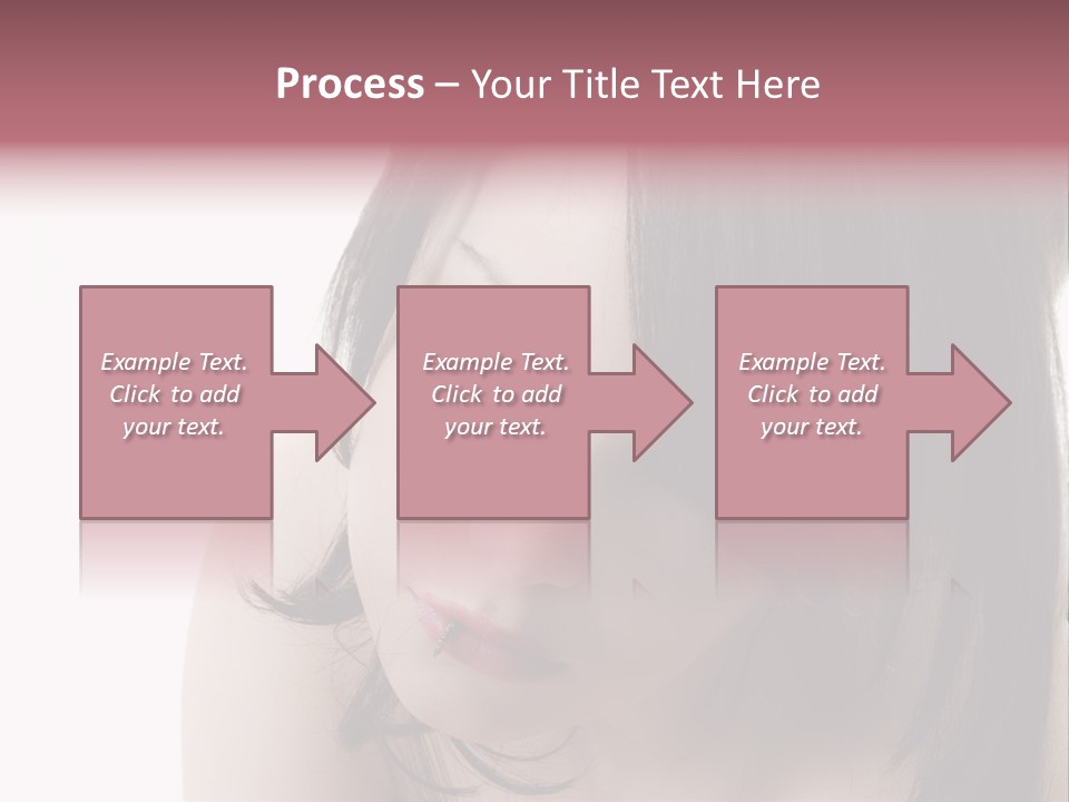 A Woman With Black Hair And Pink Lipstick PowerPoint Template