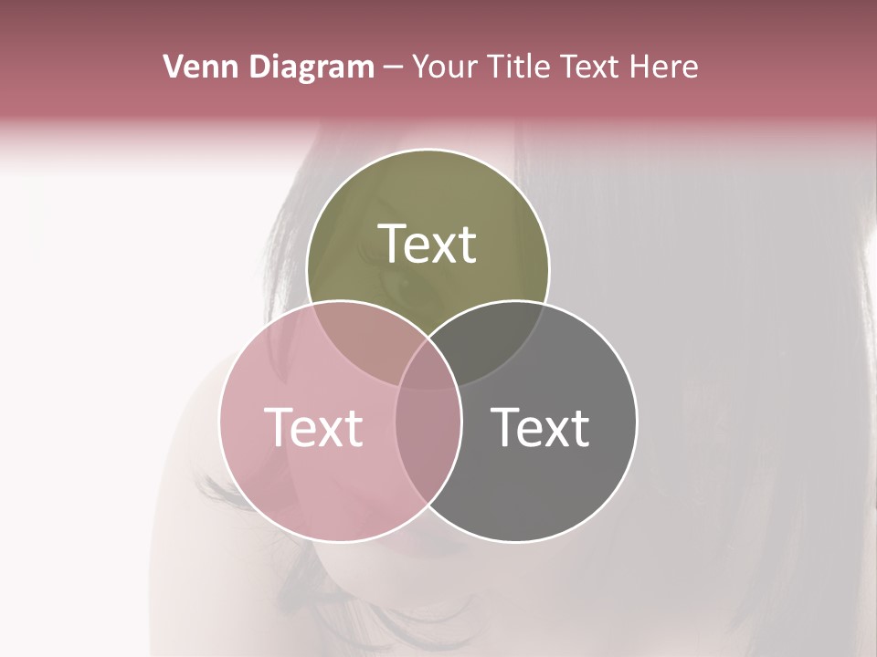 A Woman With Black Hair And Pink Lipstick PowerPoint Template