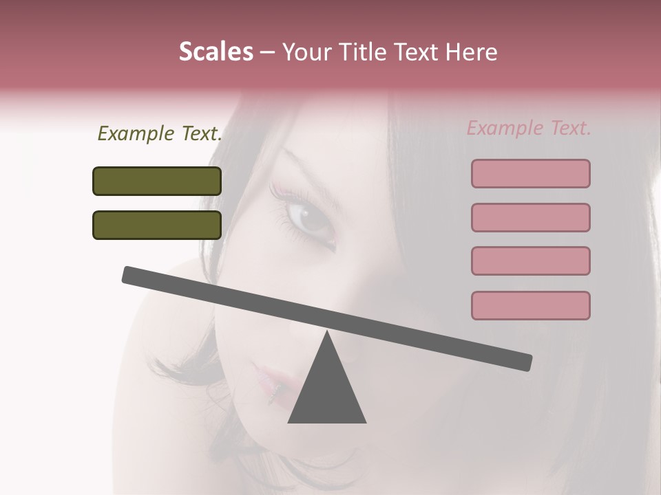 A Woman With Black Hair And Pink Lipstick PowerPoint Template