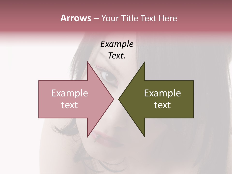 A Woman With Black Hair And Pink Lipstick PowerPoint Template