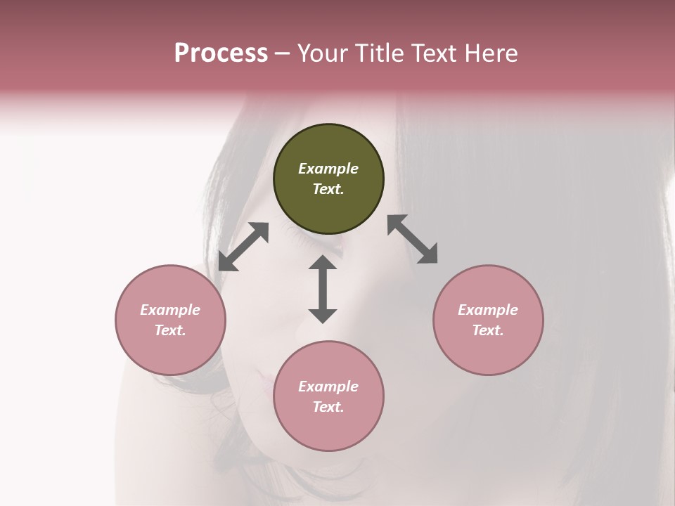A Woman With Black Hair And Pink Lipstick PowerPoint Template