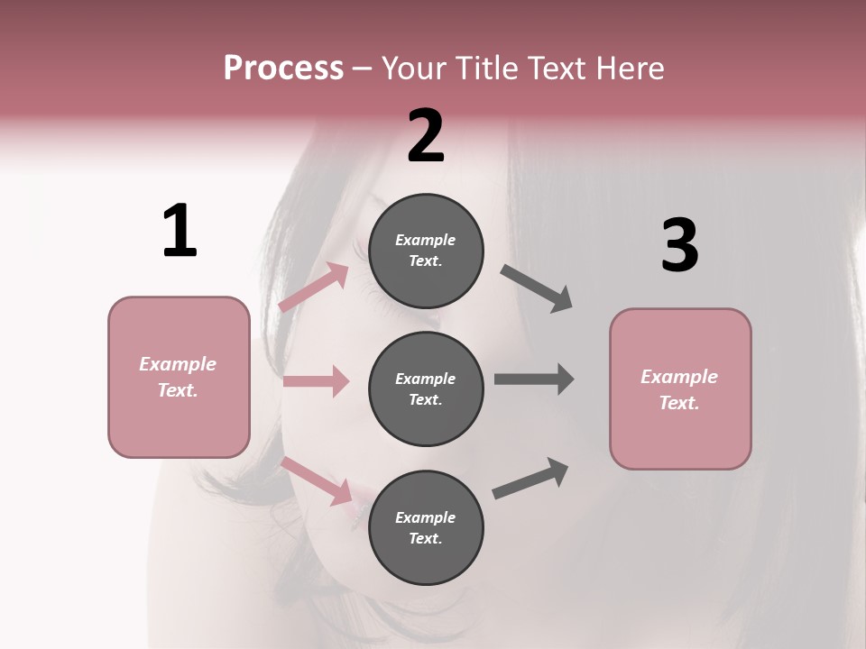 A Woman With Black Hair And Pink Lipstick PowerPoint Template
