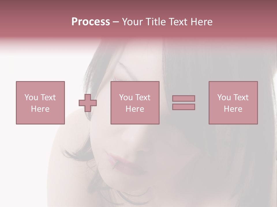 A Woman With Black Hair And Pink Lipstick PowerPoint Template