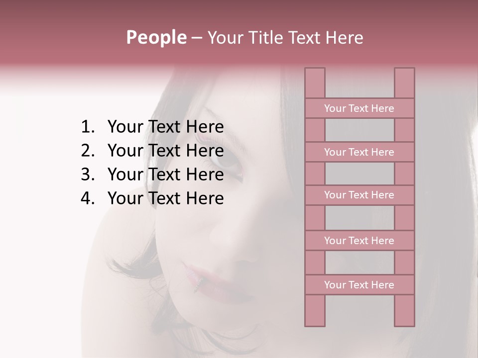 A Woman With Black Hair And Pink Lipstick PowerPoint Template