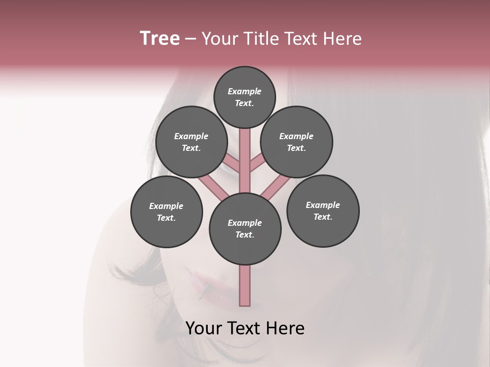 A Woman With Black Hair And Pink Lipstick PowerPoint Template