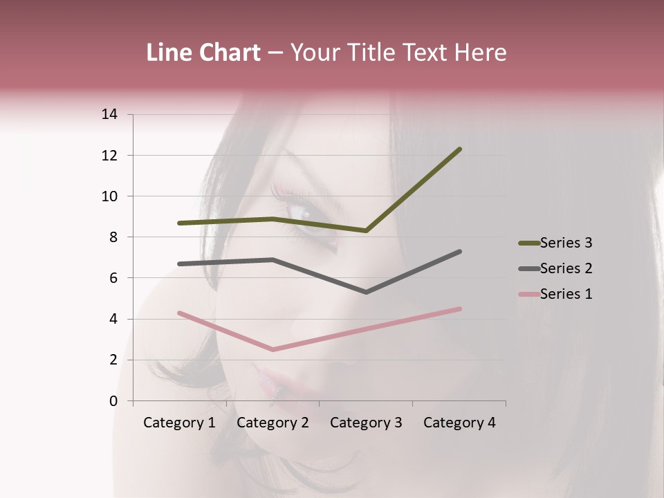 A Woman With Black Hair And Pink Lipstick PowerPoint Template