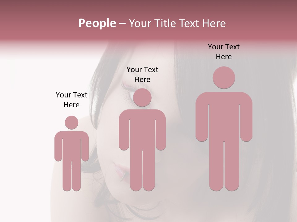 A Woman With Black Hair And Pink Lipstick PowerPoint Template