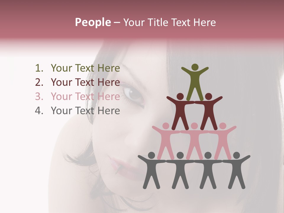 A Woman With Black Hair And Pink Lipstick PowerPoint Template