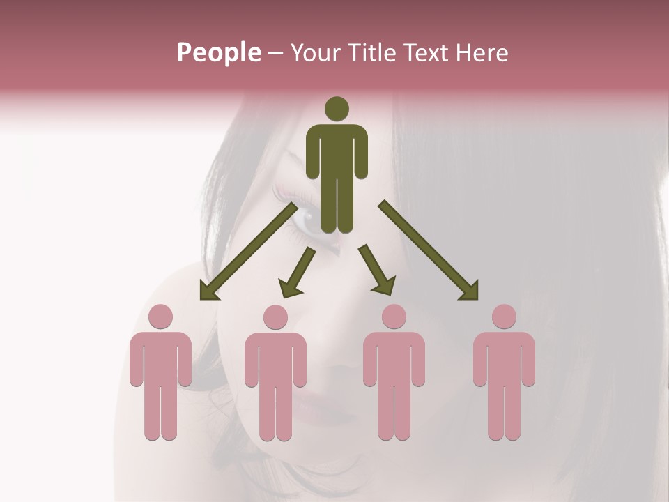 A Woman With Black Hair And Pink Lipstick PowerPoint Template