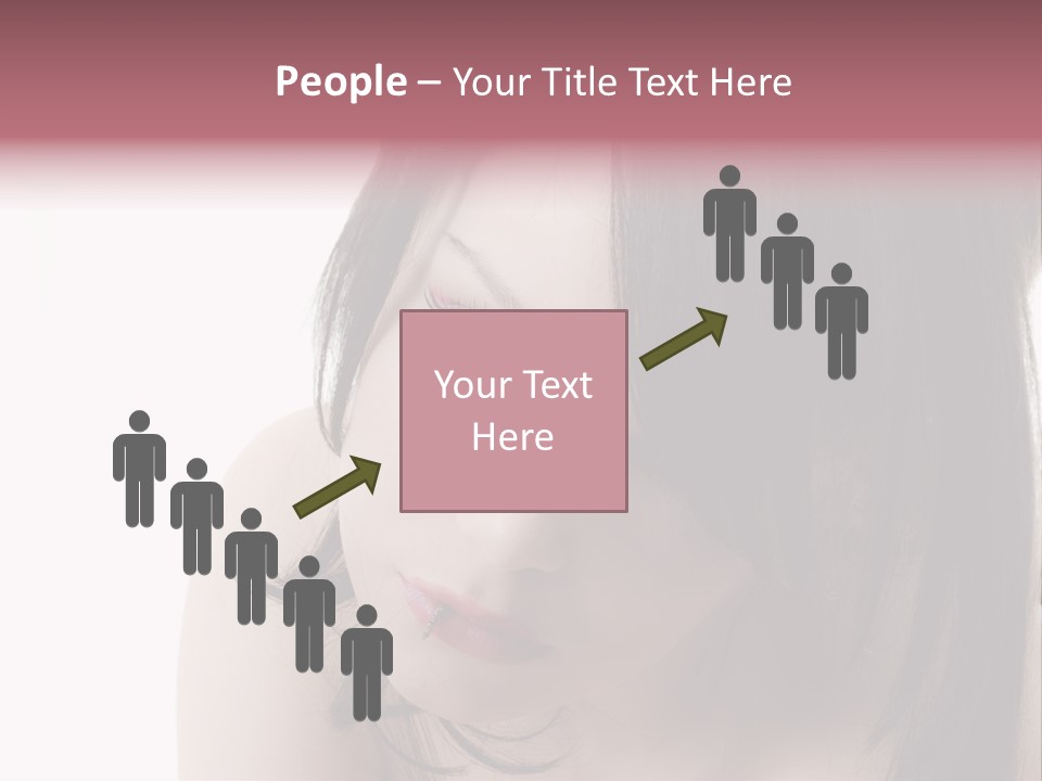 A Woman With Black Hair And Pink Lipstick PowerPoint Template